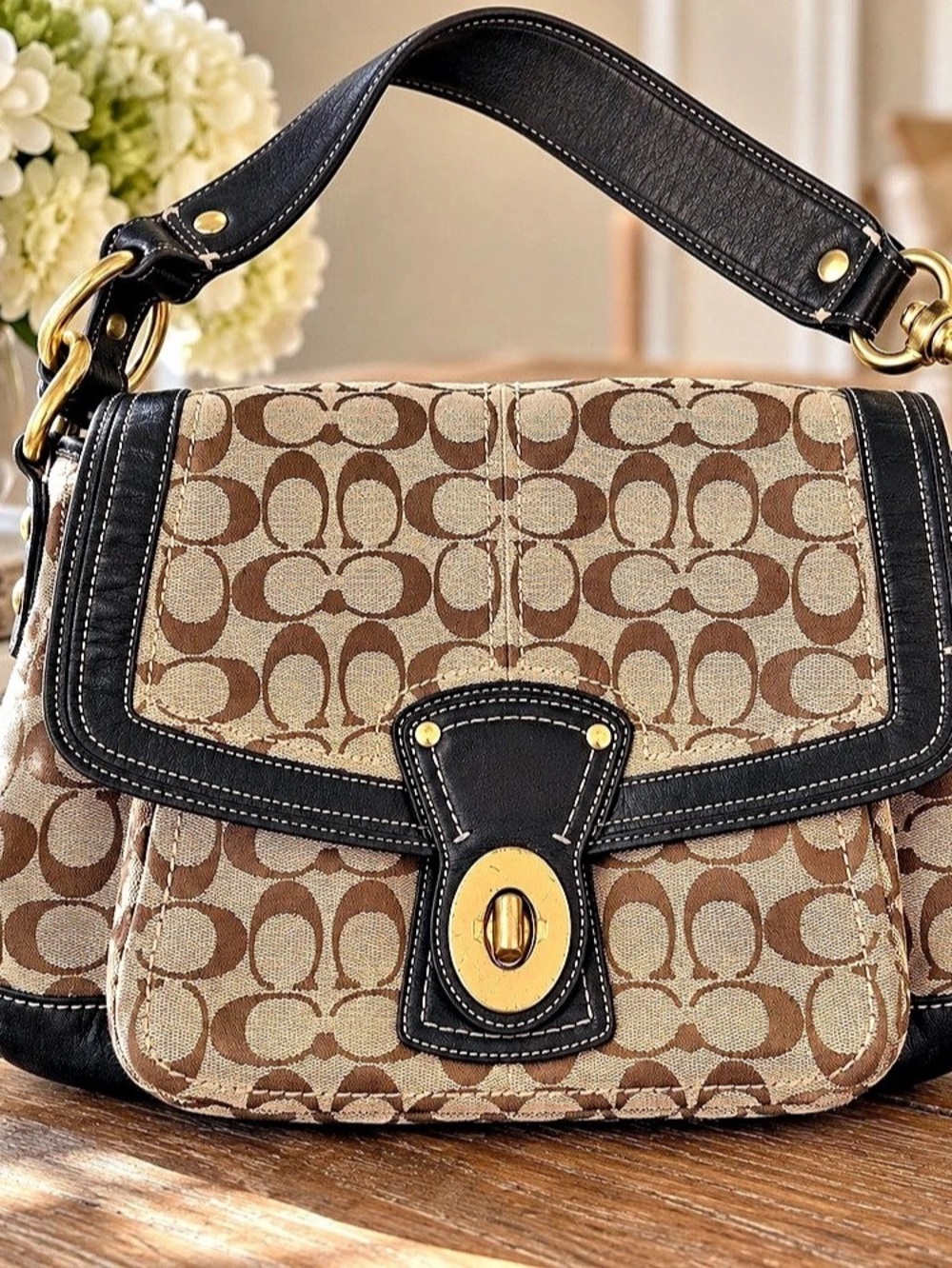 Vintage Y2K Coach Legacy Ali F12857 Signature Jacquard Shoulder Bag
